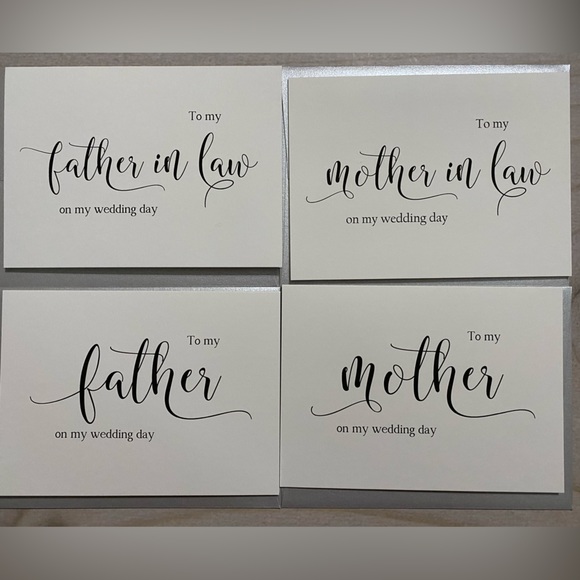 Party Supplies 4 Blank Inside Note Cards For Wedding Day Silver